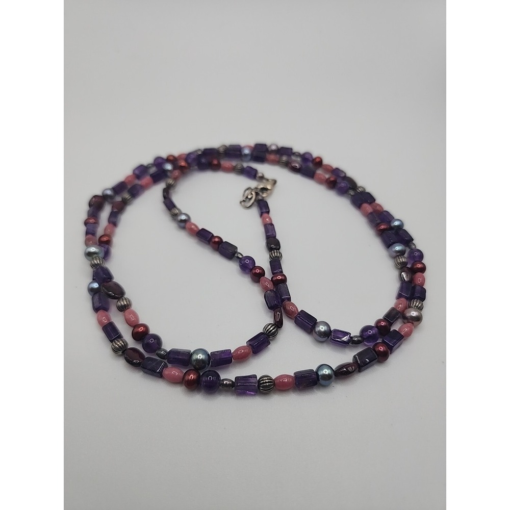Vintage Carolyn Pollack QVC Southwest Amethyst Rhodonite Raspberry Pearl Bead... - Picture 2 of 12